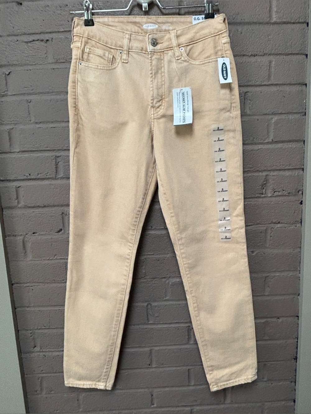 Old Navy  NWT warm beige HR straight leg jeans 2